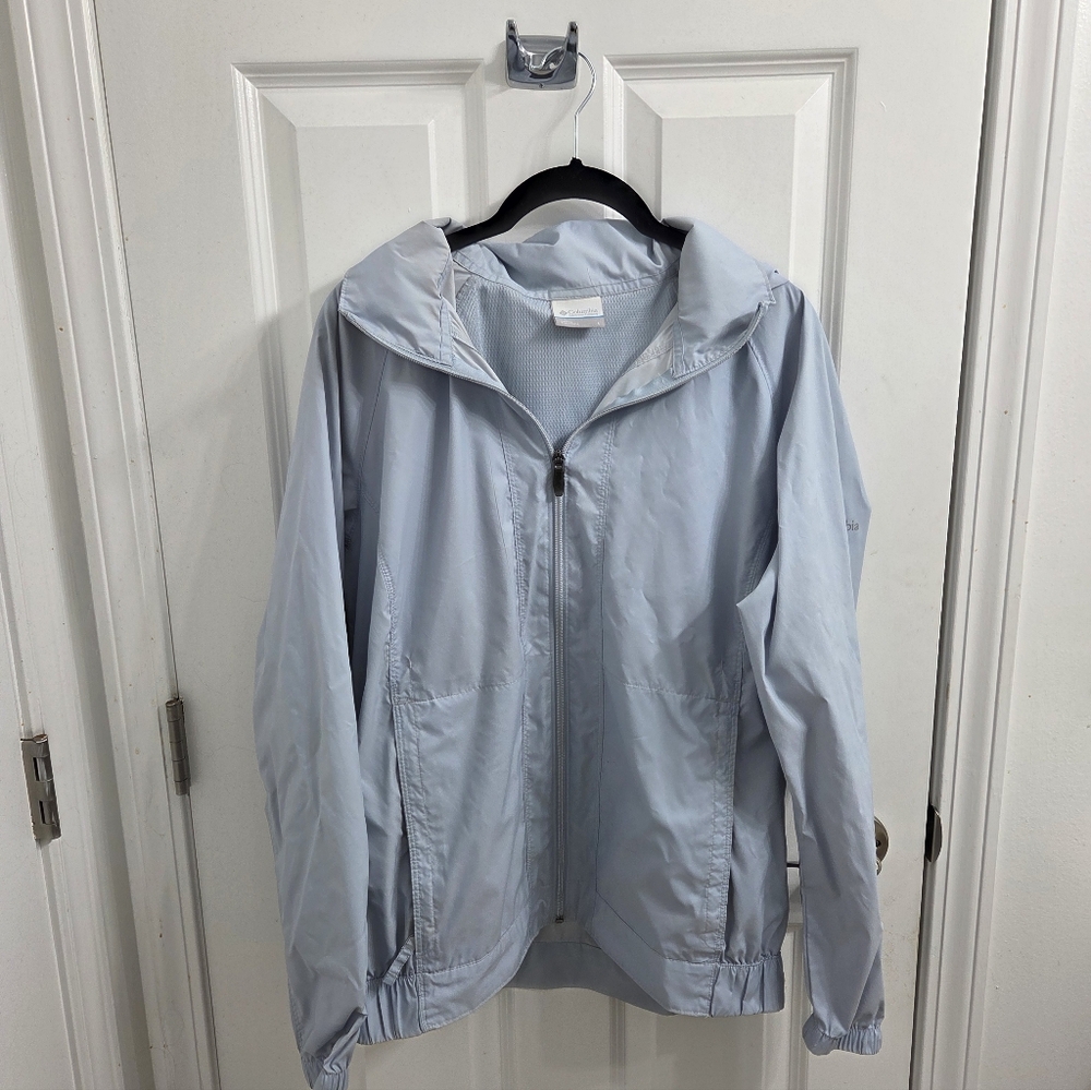 Lightweight Hooded Windbreaker Jacket - Pale Blue